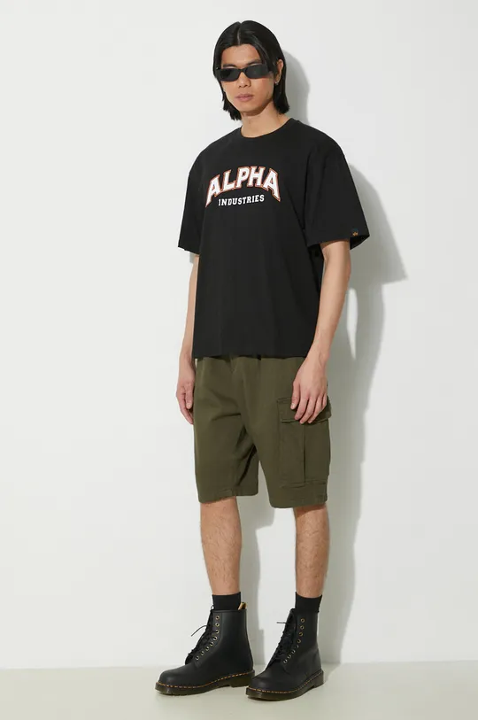 Alpha Industries t-shirt in cotone College nero