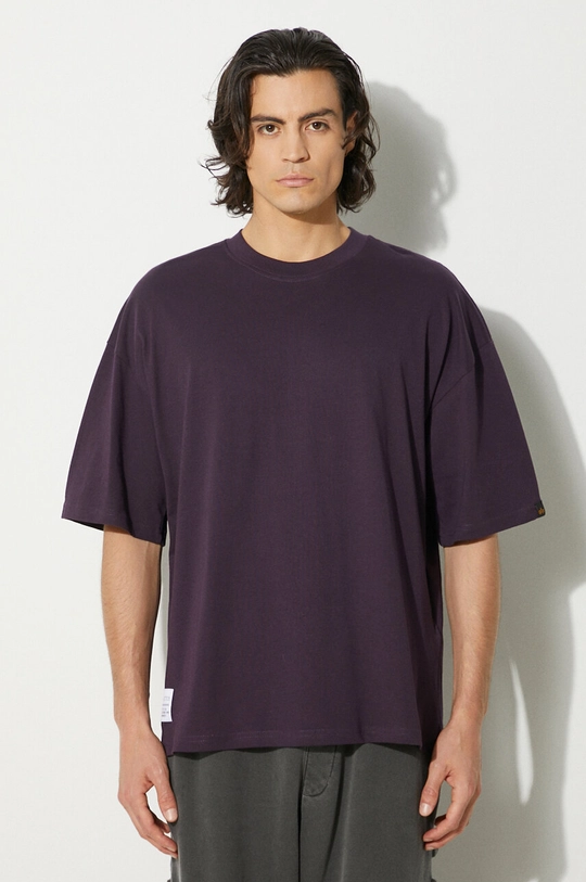 Alpha Industries t-shirt in cotone Logo BP rilassato violetto 146507