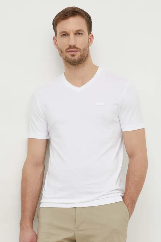 biały Calvin Klein t-shirt bawełniany Męski