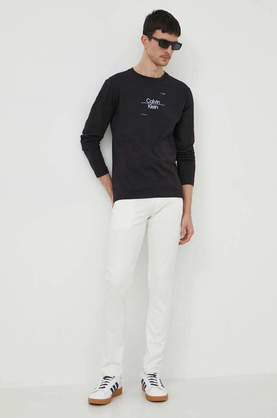 Calvin Klein longsleeve bawełniany czarny