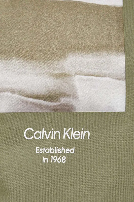 zelená Bavlnené tričko Calvin Klein