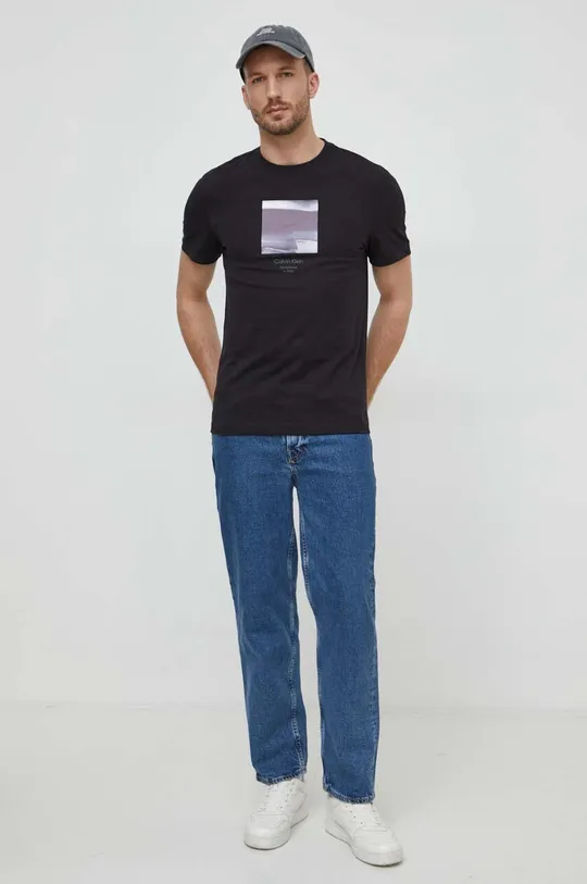 Calvin Klein t-shirt bawełniany czarny
