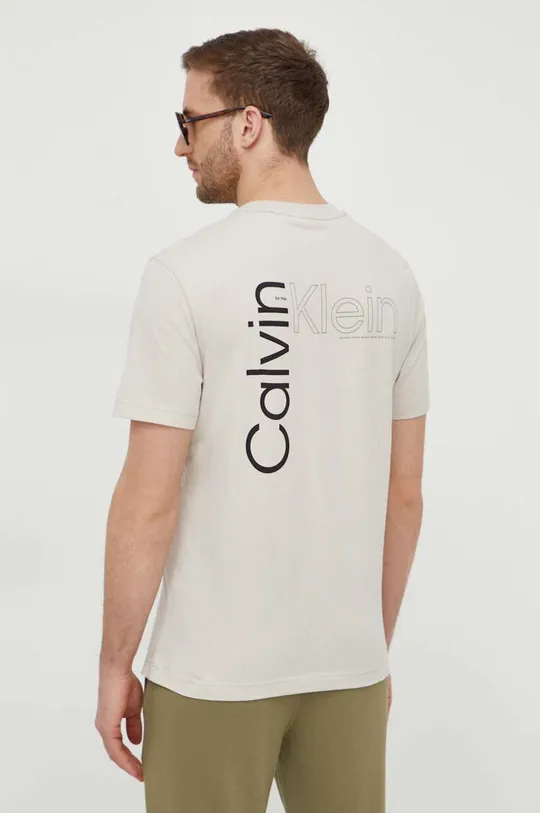 μπεζ Βαμβακερό μπλουζάκι Calvin Klein