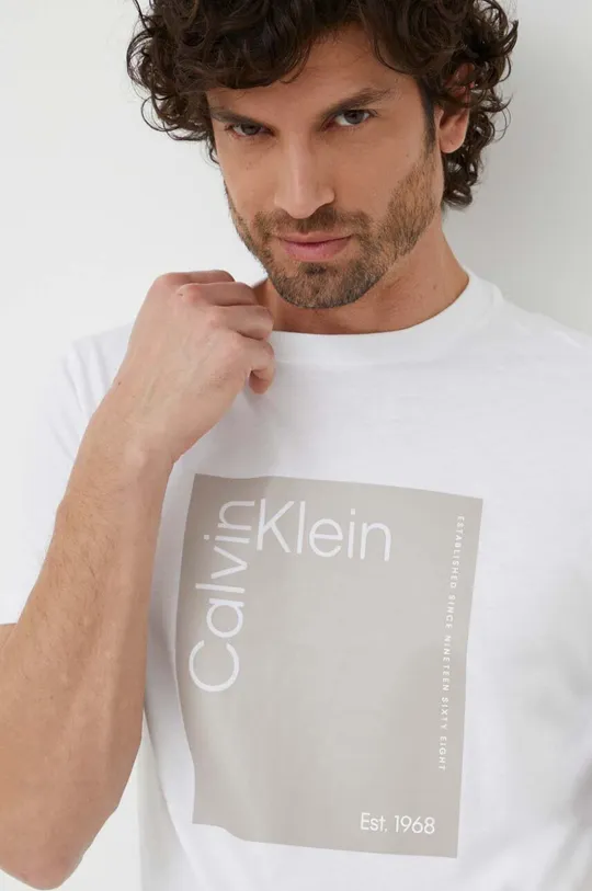 bela Bombažna kratka majica Calvin Klein