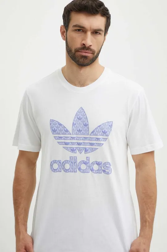 biały adidas Originals t-shirt bawełniany Męski