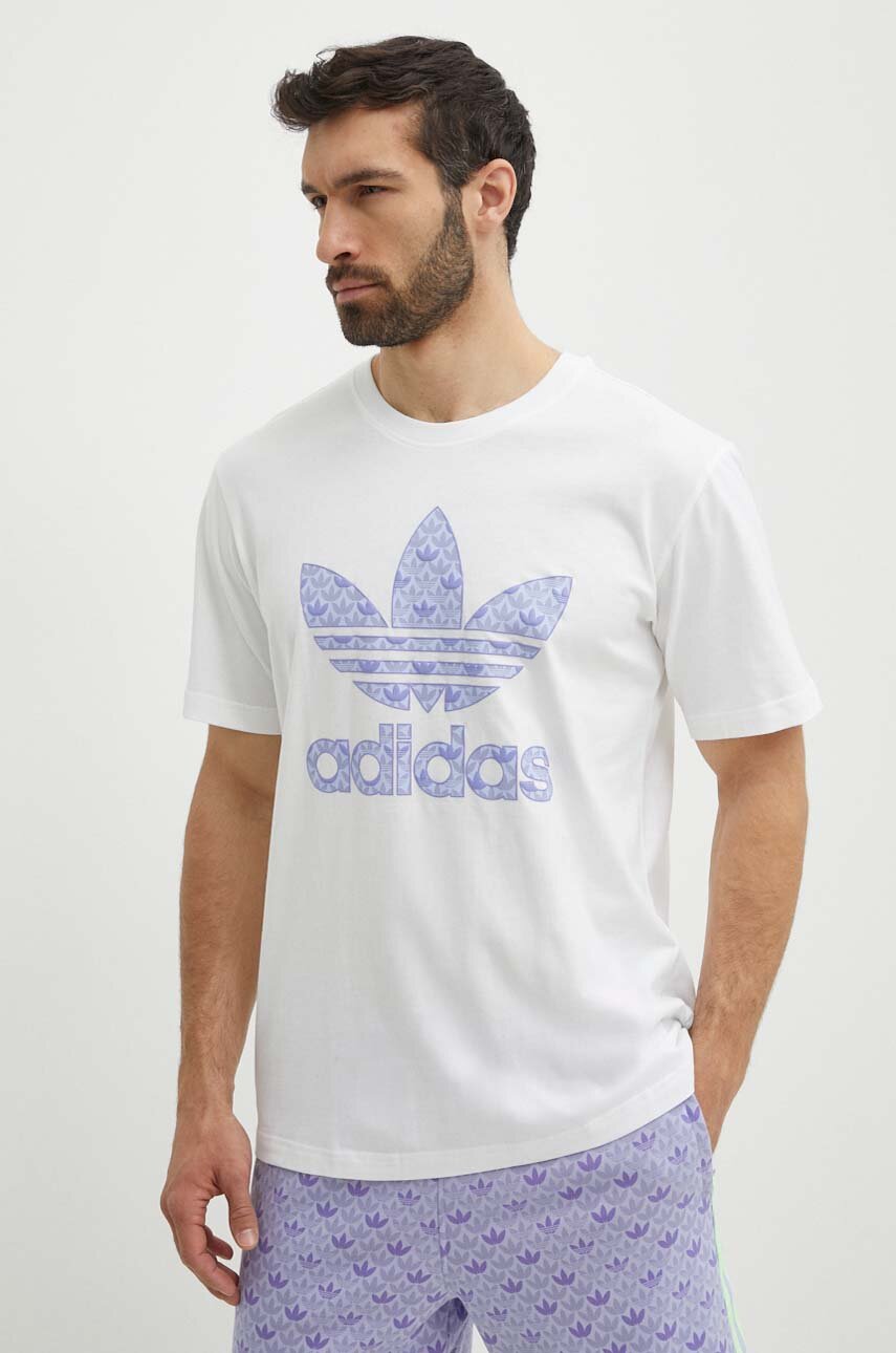 adidas Originals t-shirt bawełniany męski kolor biały z nadrukiem ...