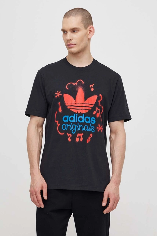 czarny adidas Originals t-shirt bawełniany