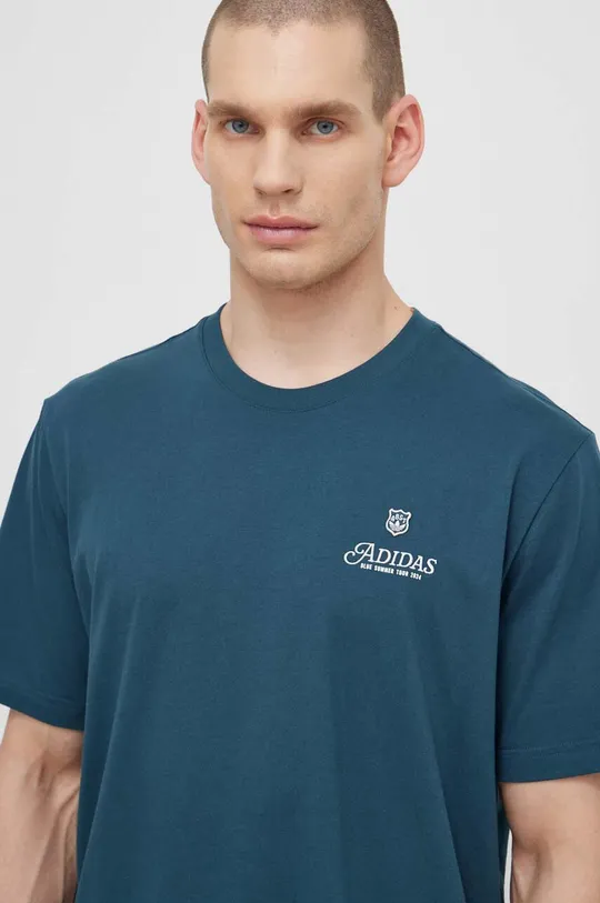 turkusowy adidas Originals t-shirt bawełniany