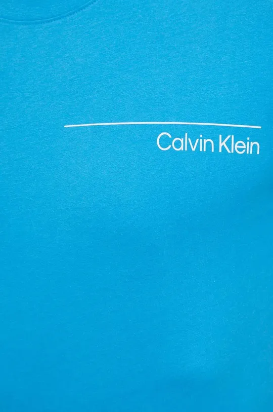 modrá Bavlnené tričko Calvin Klein