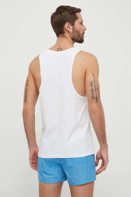 Βαμβακερό μπλουζάκι παραλίας Calvin Klein λευκό