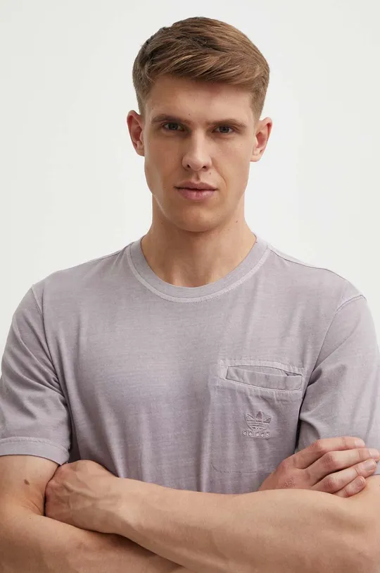 fioletowy adidas Originals t-shirt bawełniany