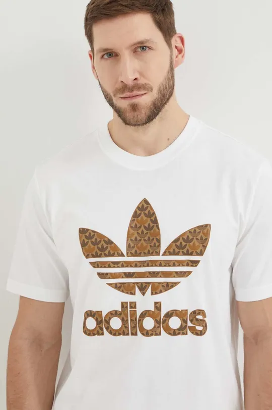 белый Хлопковая футболка adidas Originals