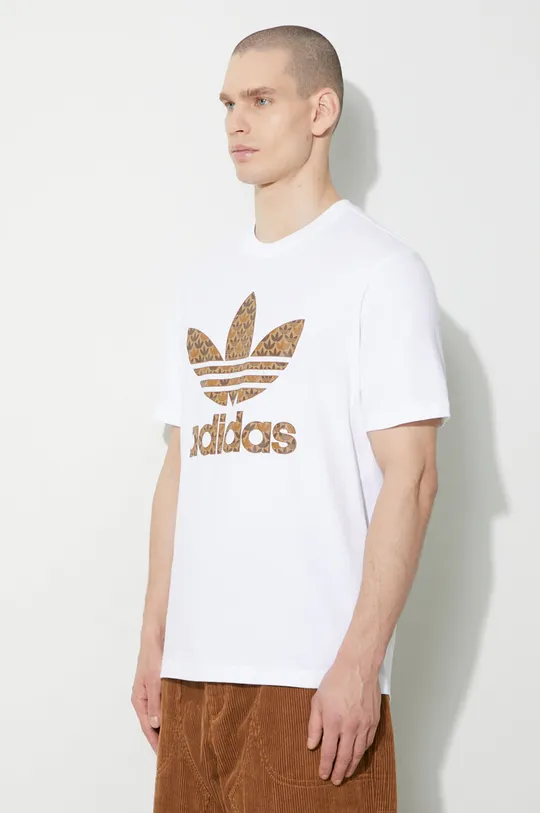 белый Хлопковая футболка adidas Originals