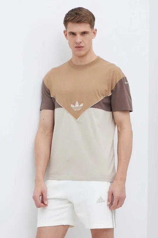 коричневый Хлопковая футболка adidas Originals Мужской