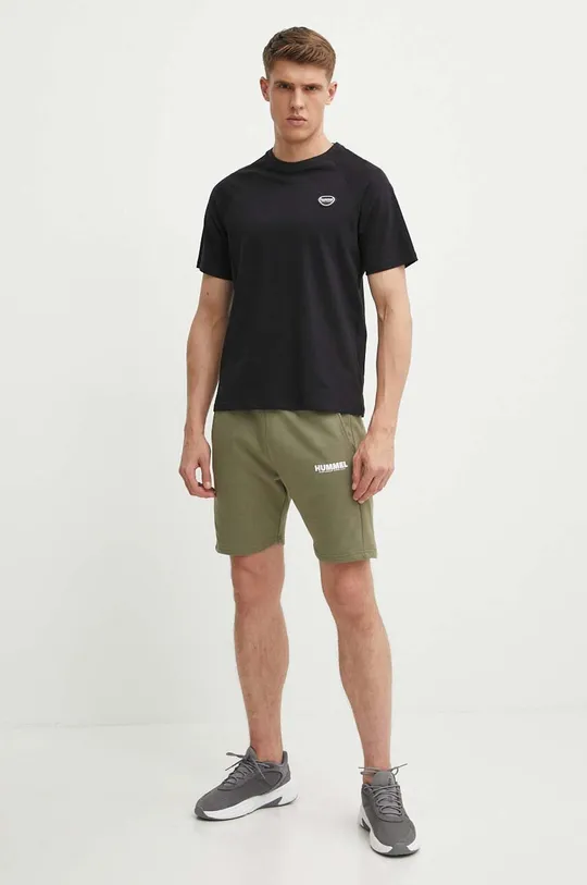 Βαμβακερό μπλουζάκι Hummel hmlLGC KAI REGULAR HEAVY T-SHIRT μαύρο