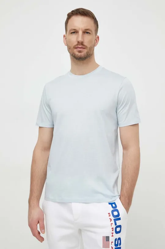 modra Bombažna kratka majica Liu Jo Moški