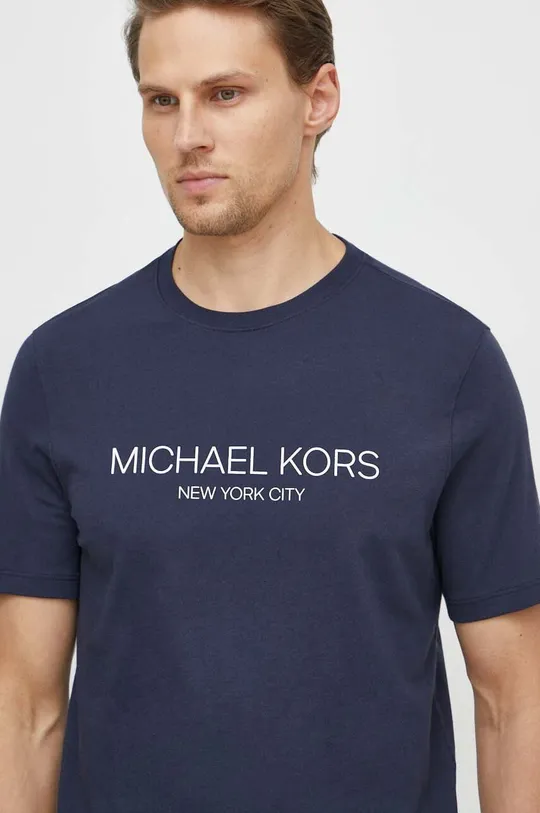 tmavomodrá Bavlnené tričko Michael Kors