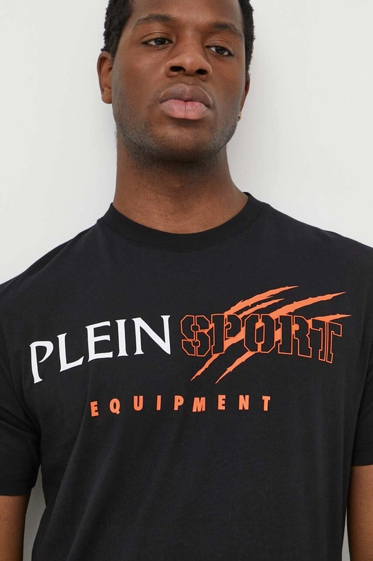 czarny PLEIN SPORT t-shirt bawełniany