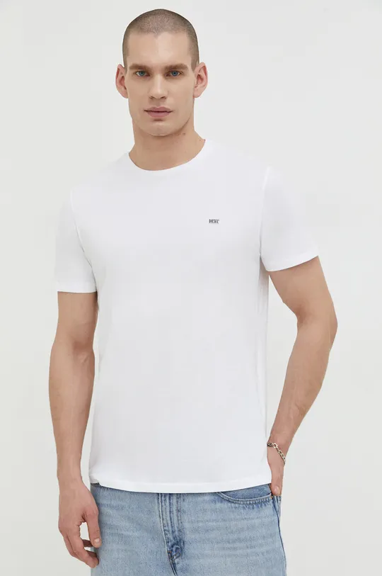 biały Diesel t-shirt bawełniany 3-pack Męski