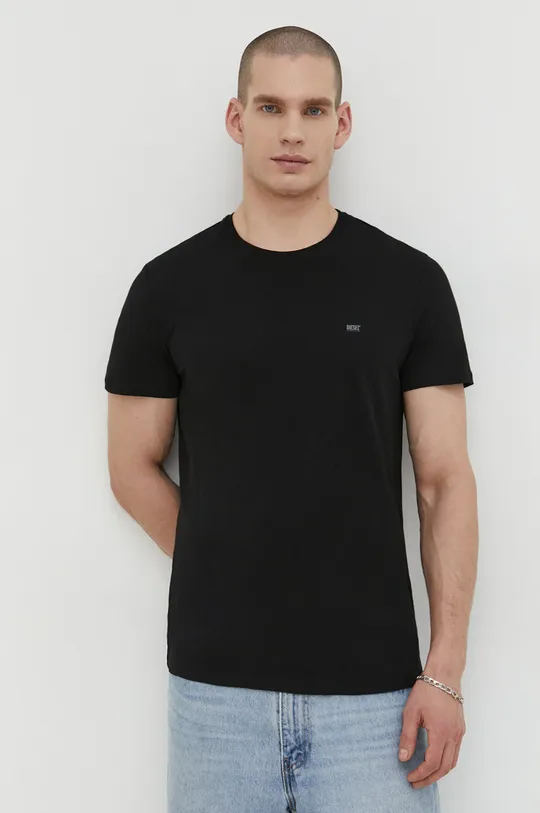 czarny Diesel t-shirt bawełniany 3-pack Męski