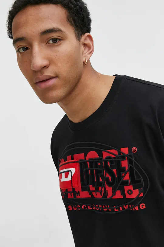 чёрный Хлопковая футболка Diesel