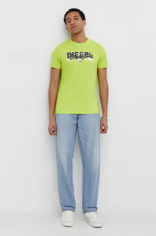 Diesel t-shirt bawełniany zielony