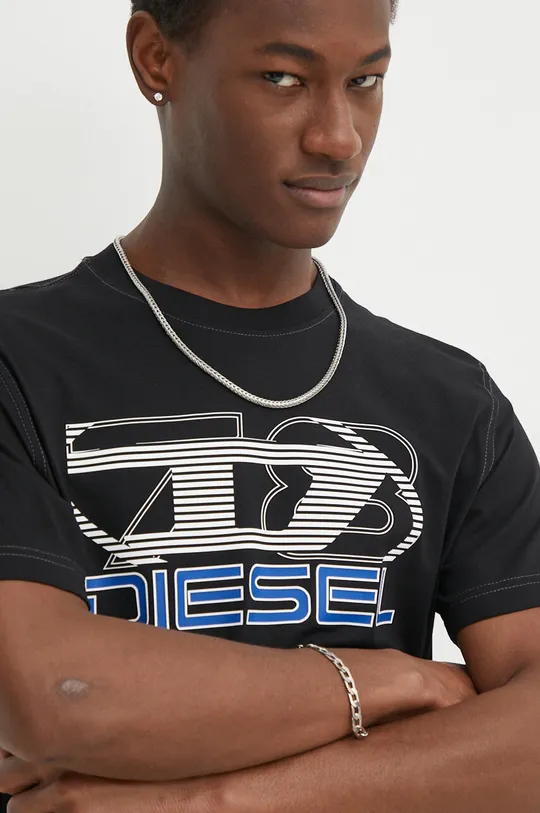 czarny Diesel t-shirt bawełniany T-DIEGOR-K74