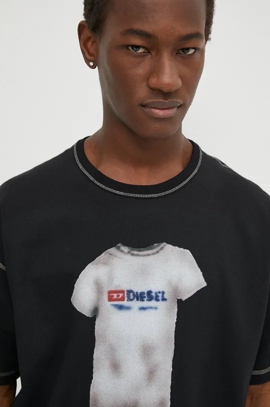 czarny Diesel t-shirt bawełniany T-BOXT-N12