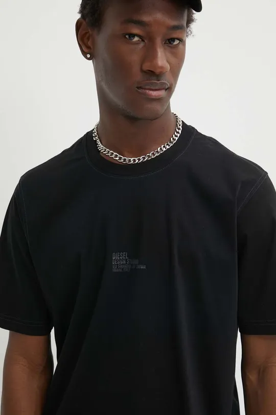 czarny Diesel t-shirt bawełniany T-MUST-SLITS-N2