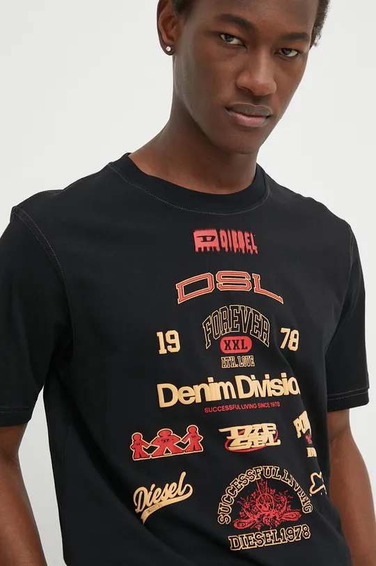чёрный Хлопковая футболка Diesel T-JUST-N14