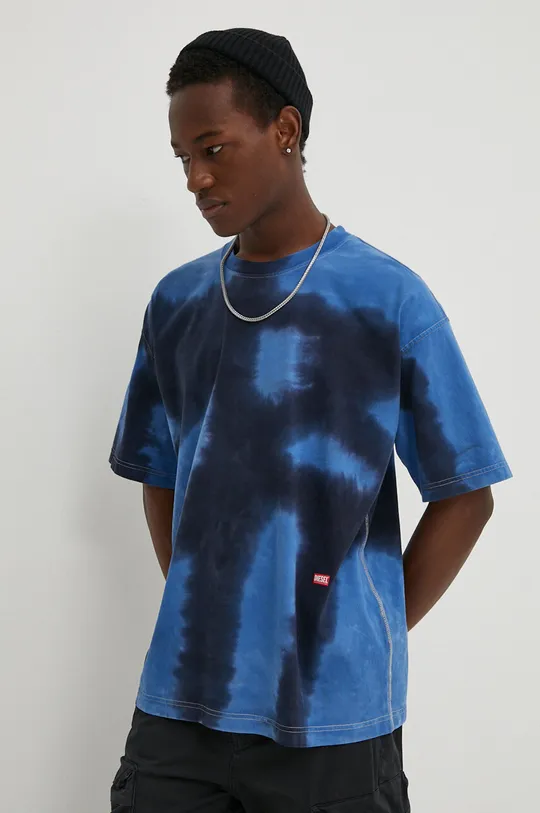 niebieski Diesel t-shirt bawełniany T-BOXT-N15 Męski