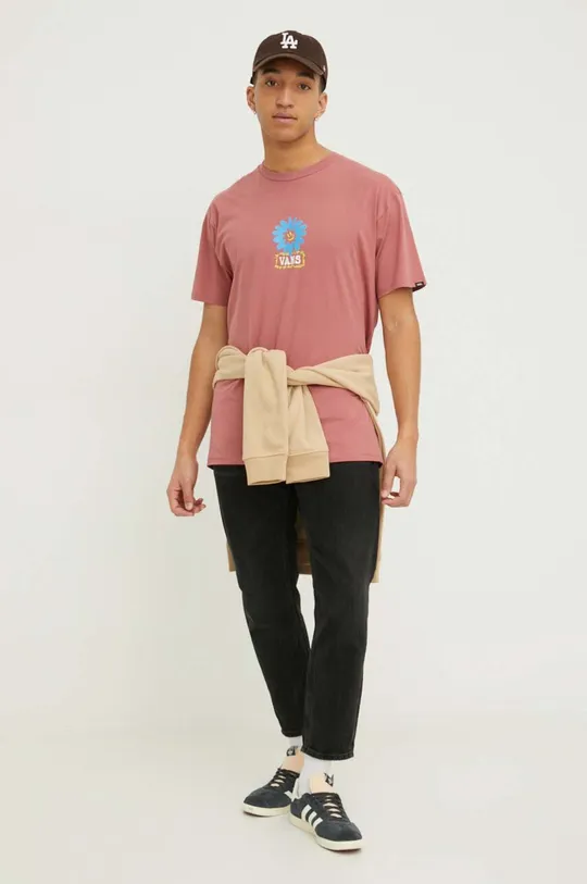 Bavlnené tričko Vans ružová