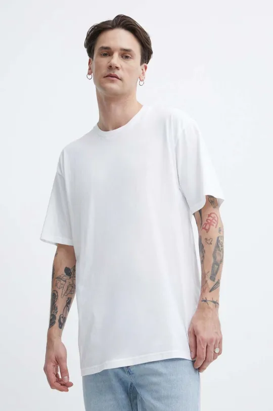biały Vans t-shirt bawełniany 3-pack Męski