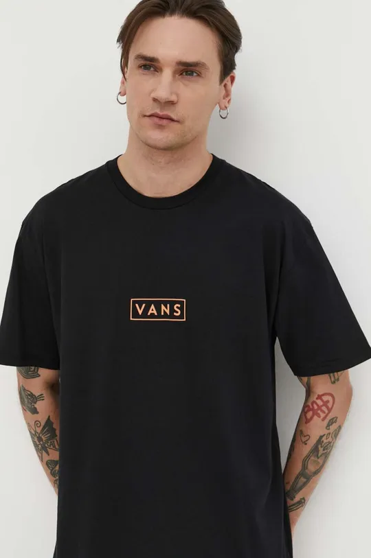 čierna Bavlnené tričko Vans Pánsky