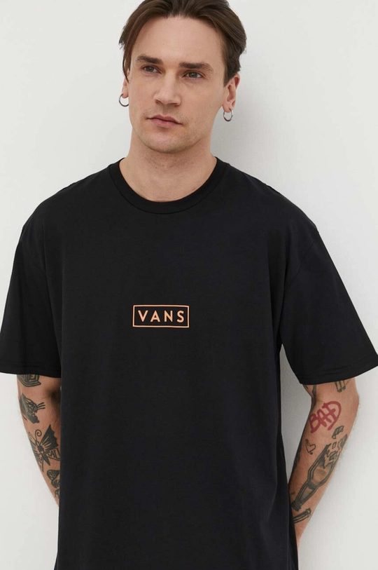 czarny Vans t-shirt bawełniany Męski