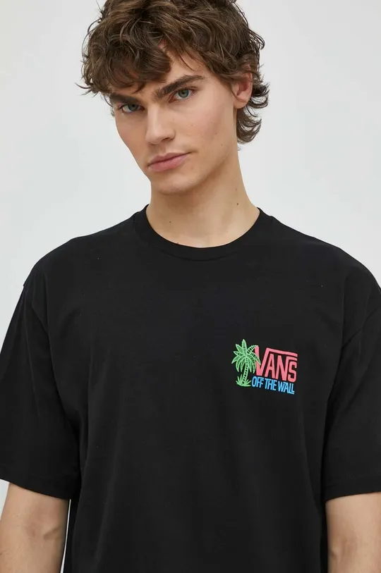 czarny Vans t-shirt bawełniany