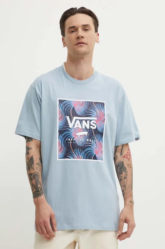 голубой Хлопковая футболка Vans