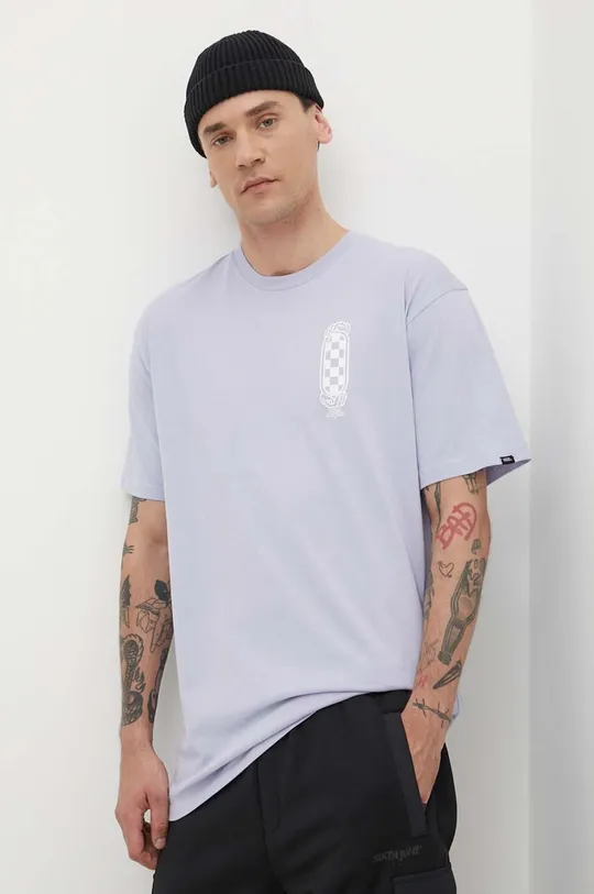 фиолетовой Хлопковая футболка Vans Мужской