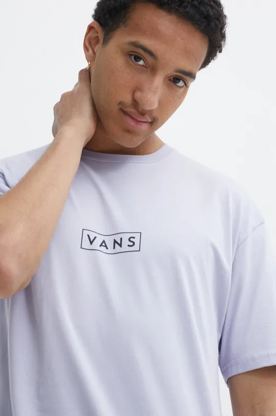 vijolična Bombažna kratka majica Vans Moški
