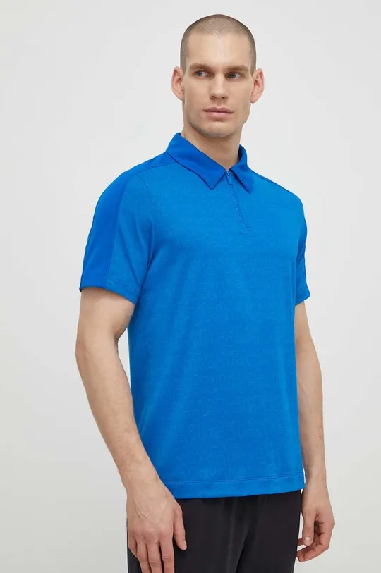 modra Športna polo majica Calvin Klein Performance Moški