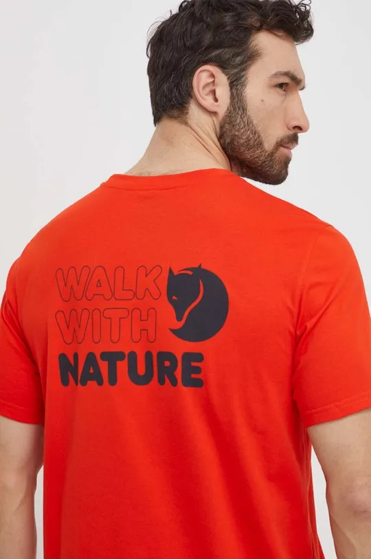 πορτοκαλί Μπλουζάκι Fjallraven Walk With Nature Ανδρικά