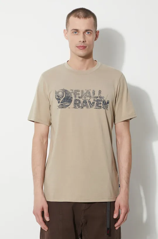 beige Fjallraven t-shirt Lush Logo T-shirt Uomo