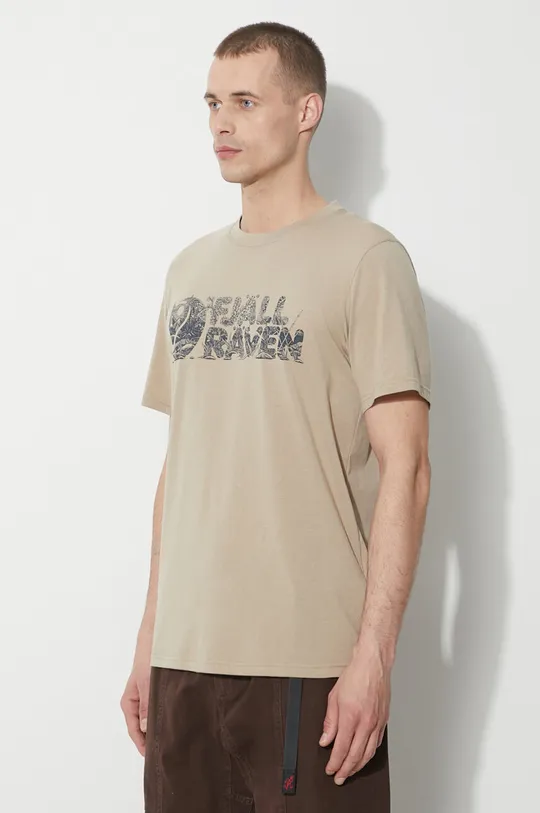 бежов Тениска Fjallraven Lush Logo T-shirt
