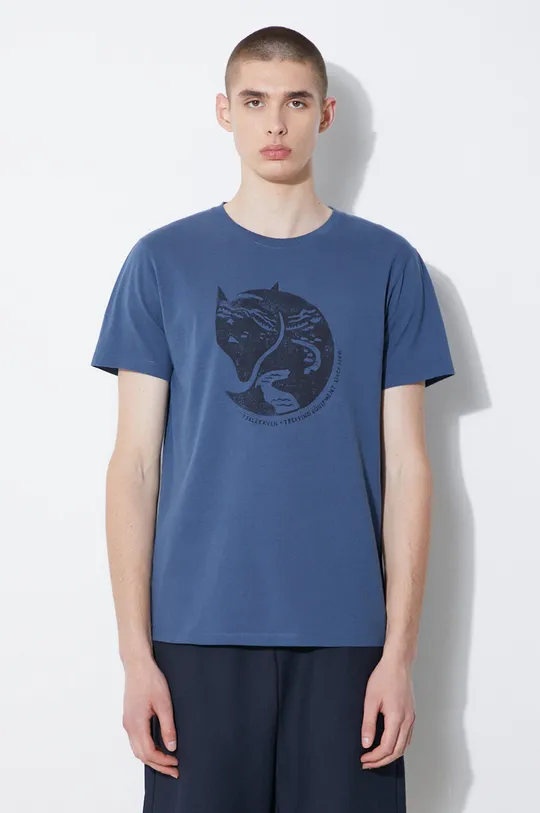 modrá Bavlněné tričko Fjallraven Arctic Fox T-shirt Pánský