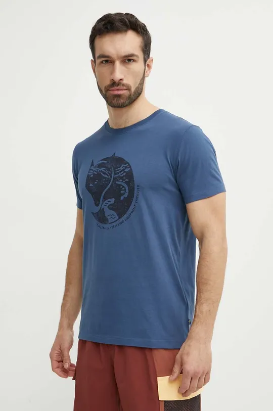 niebieski Fjallraven t-shirt bawełniany Arctic Fox T-shirt