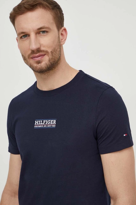 granatowy Tommy Hilfiger t-shirt bawełniany