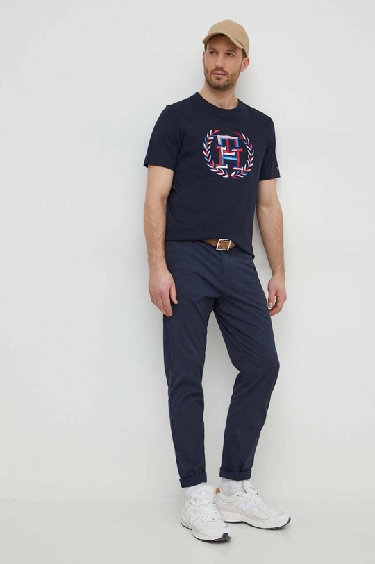 Tommy Hilfiger t-shirt bawełniany granatowy