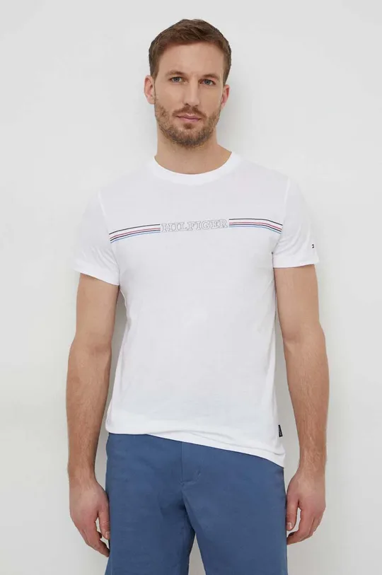 λευκό Βαμβακερό μπλουζάκι Tommy Hilfiger