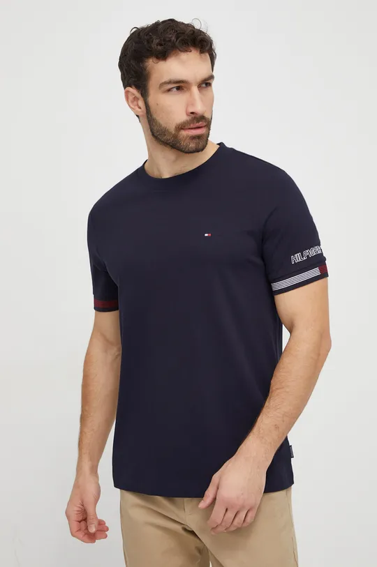 granatowy Tommy Hilfiger t-shirt bawełniany Męski