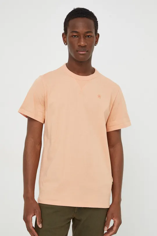 oranžna Bombažna kratka majica G-Star Raw Moški
